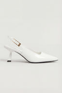Metallic Mid Heel Slingback Pumps