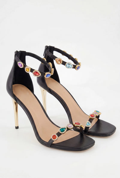 Charm Ankle Strap Stiletto Heels