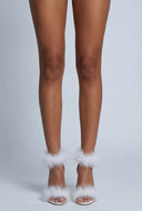 Feather Ankle Strap Stilettos