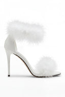 Feather Ankle Strap Stilettos
