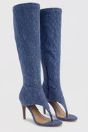 Thong Sandal Knee High Boots