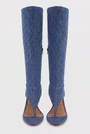 Thong Sandal Knee High Boots