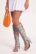 Thong Sandal Knee High Boots