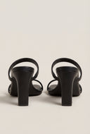 Square Toe Double Strap Mid Heels