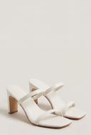 Square Toe Double Strap Mid Heels