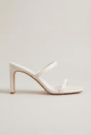 Square Toe Double Strap Mid Heels
