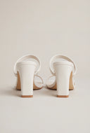 Square Toe Double Strap Mid Heels