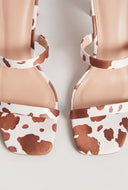 Square Toe Double Strap Mid Heels