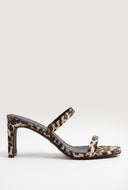 Square Toe Double Strap Mid Heels
