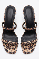 Square Toe Double Strap Mid Heels