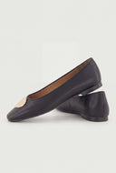 Metallic Detail Ballet Flats