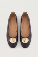 Metallic Detail Ballet Flats
