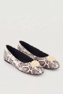 Metallic Detail Ballet Flats