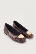 Metallic Detail Ballet Flats