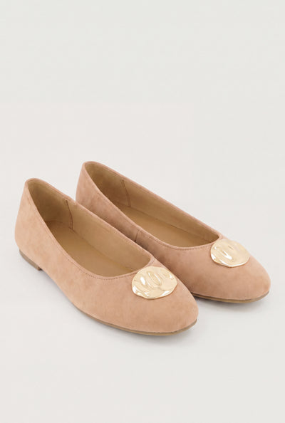 Metallic Detail Ballet Flats