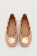 Metallic Detail Ballet Flats