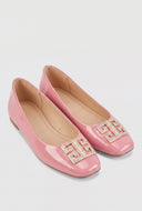 Glam Greek Key Square Toe Flats