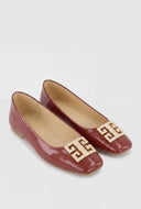 Glam Greek Key Square Toe Flats