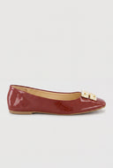 Glam Greek Key Square Toe Flats