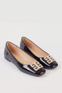Glam Greek Key Square Toe Flats