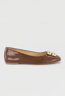 Glam Greek Key Square Toe Flats