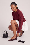 Glam Greek Key Square Toe Flats