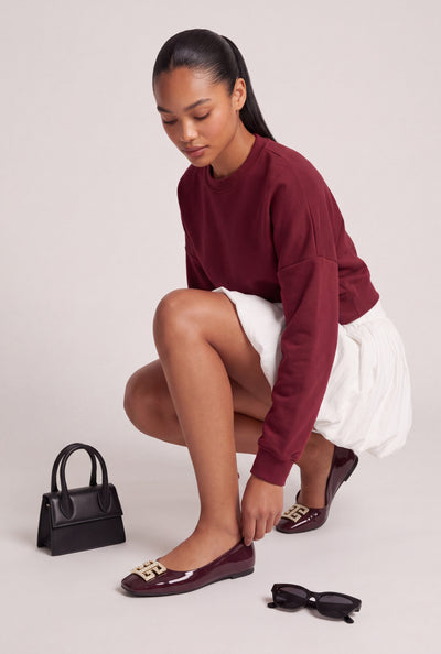 Glam Greek Key Square Toe Flats