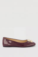 Glam Greek Key Square Toe Flats