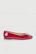 Glam Greek Key Square Toe Flats