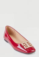 Glam Greek Key Square Toe Flats