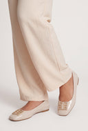 Glam Greek Key Square Toe Flats