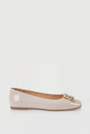 Glam Greek Key Square Toe Flats