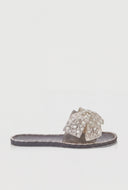 Glam Faux Pearl Bow Jelly Sandals