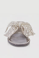 Glam Faux Pearl Bow Jelly Sandals