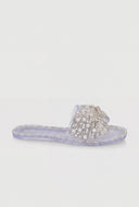 Glam Faux Pearl Bow Jelly Sandals