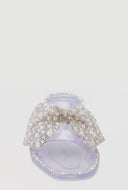 Glam Faux Pearl Bow Jelly Sandals