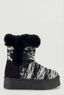Faux Fur Platform Knit Booties