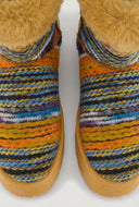 Faux Fur Platform Knit Booties