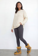 Faux Fur Platform Knit Booties