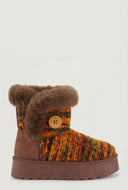 Faux Fur Platform Knit Booties