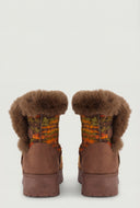 Faux Fur Platform Knit Booties