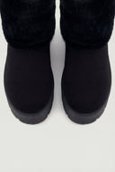 Faux Fur Trim Platform Booties