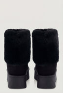 Faux Fur Trim Platform Booties