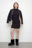 Faux Fur Trim Platform Booties