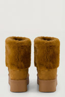 Faux Fur Trim Platform Booties