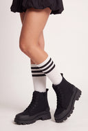 Canvas Lug Sole Combat Boots