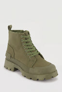 Canvas Lug Sole Combat Boots