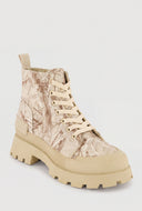 Canvas Lug Sole Combat Boots