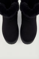 Pom Poms Faux Suede Platform Winter Boots