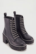 Opal Glam Trim Combat Boots